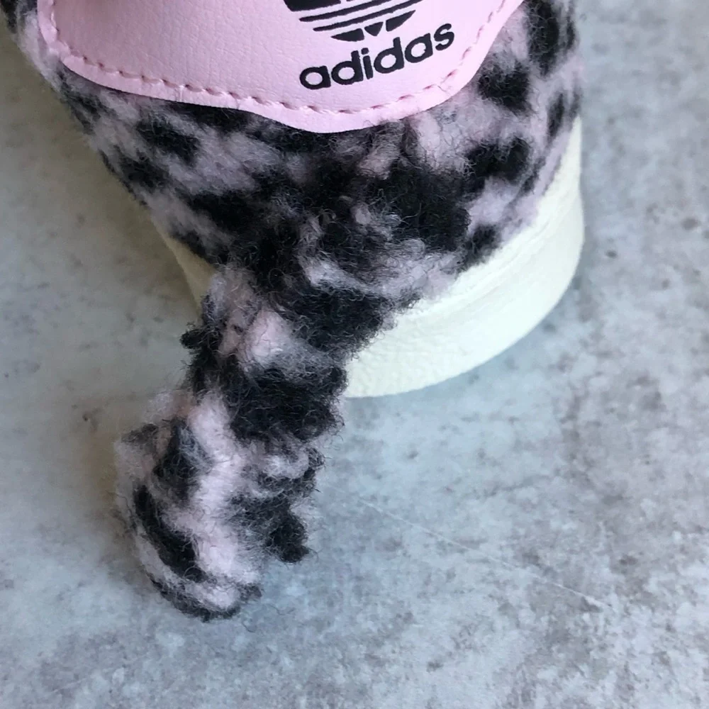 Adidas Originals Superstar 360 Kids Sneakers Fuzzy Leopard Tail Pink Black